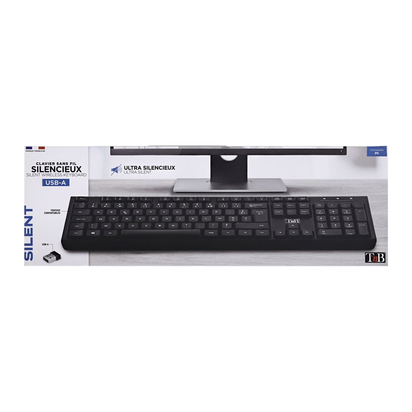 TNB Clavier silencieux sans fil - AZERTY - SILENT
