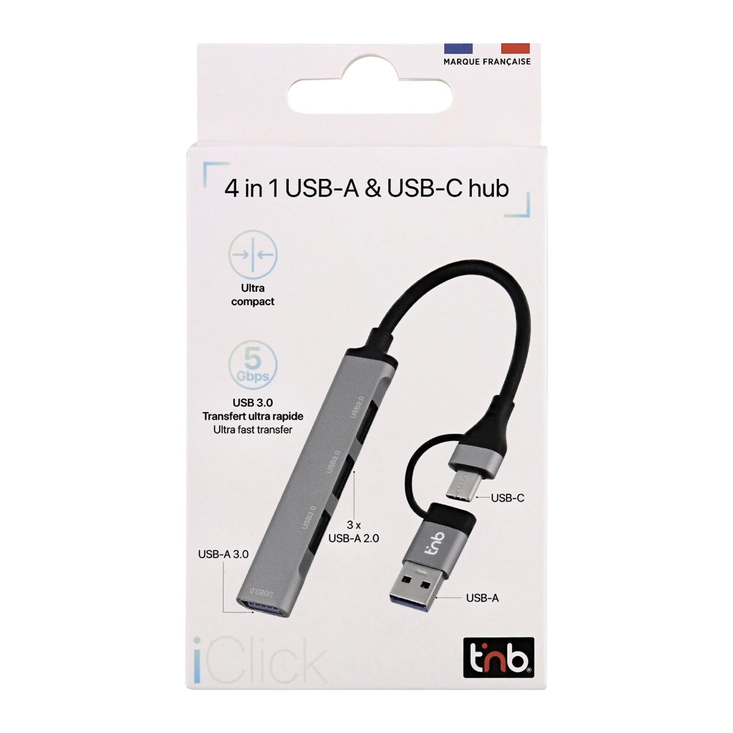 TNB Hub USB-A & USB-C ultra slim vers 4x USB-A