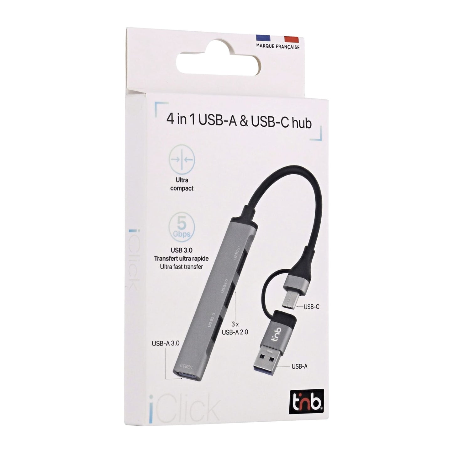 TNB Hub USB-A & USB-C ultra slim vers 4x USB-A