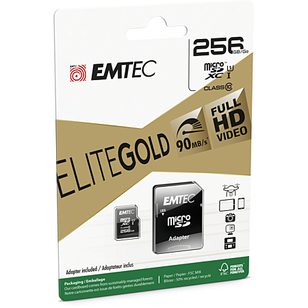 Carte mémoire Emtec microSDXC – 256 Go UHS-I U1 / Class 10