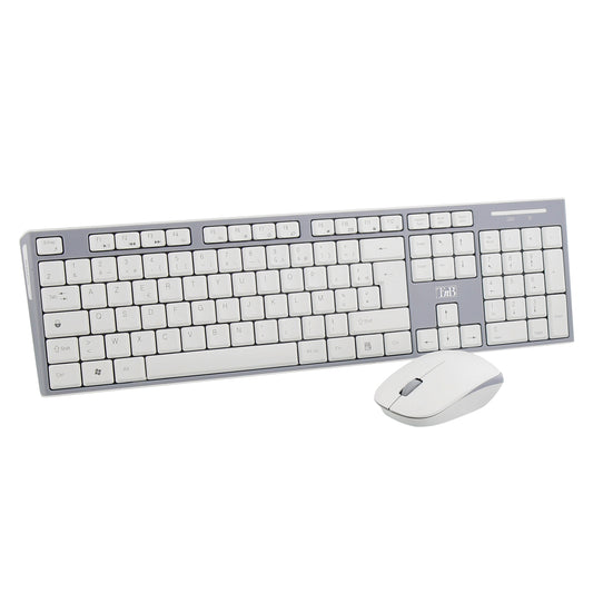TNB Pack clavier + souris sans fil CLASSY – Blanc / Gris