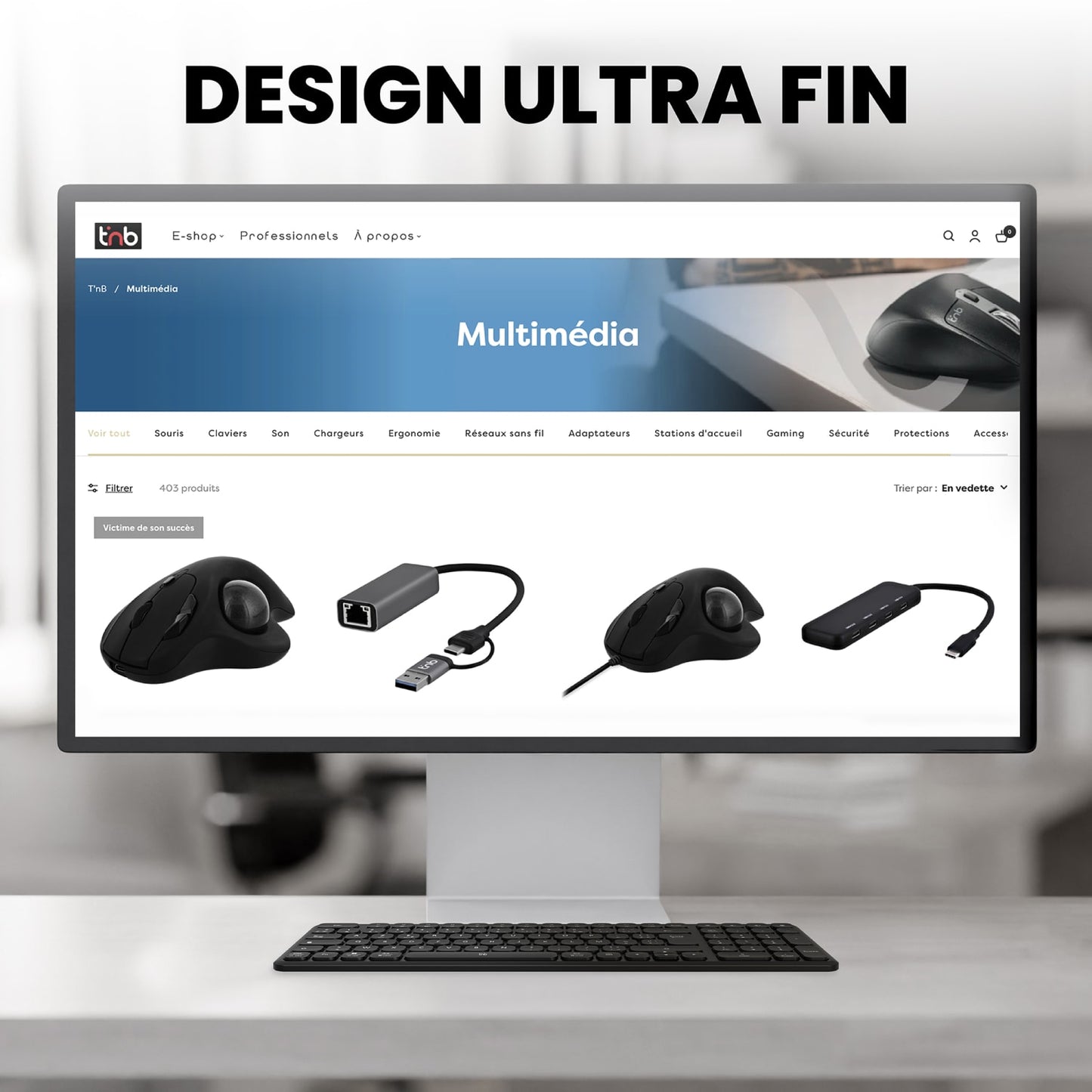 TNB Clavier sans fil rechargeable SLIM PRO - AZERTY (FR)