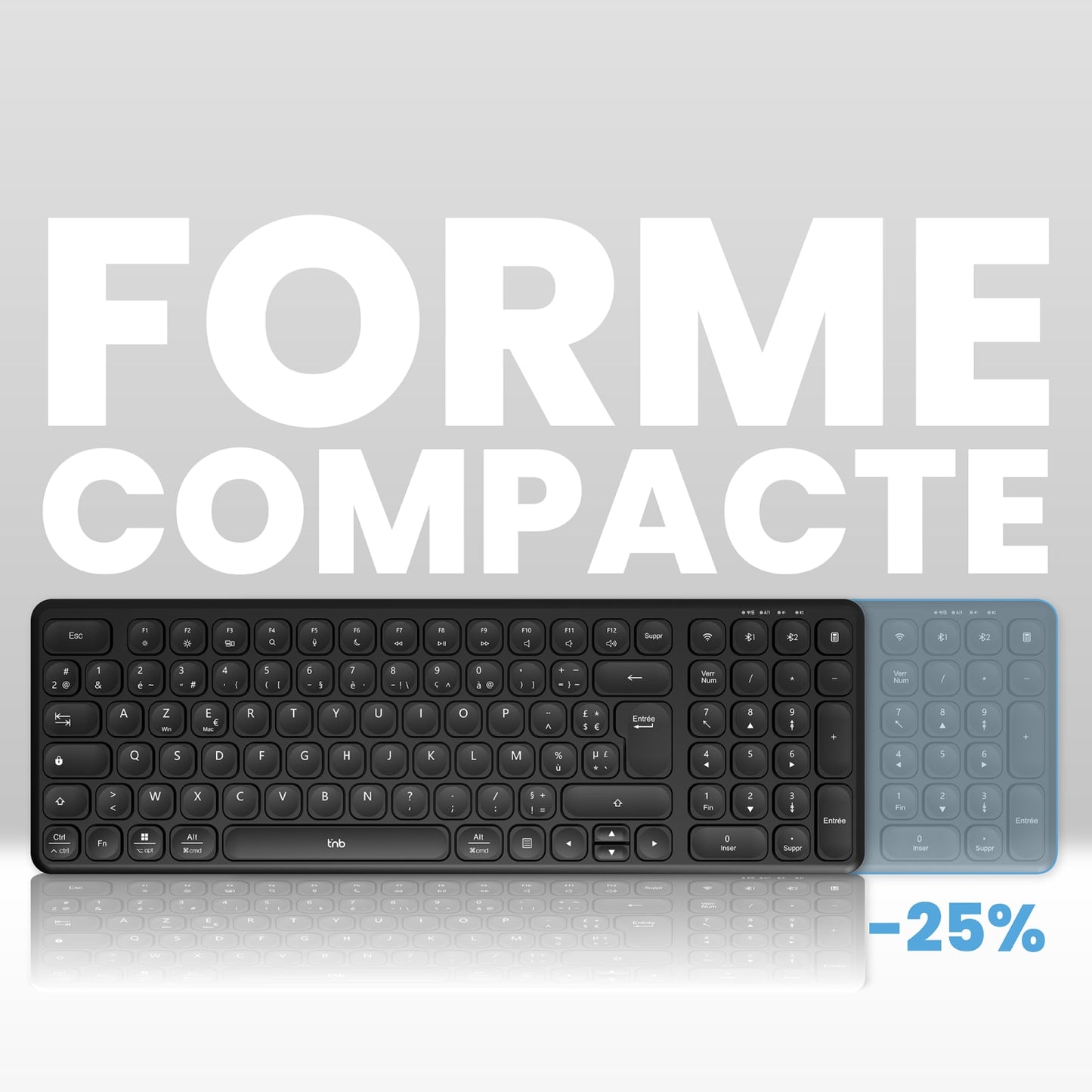 TNB Clavier sans fil rechargeable SLIM PRO - AZERTY (FR)