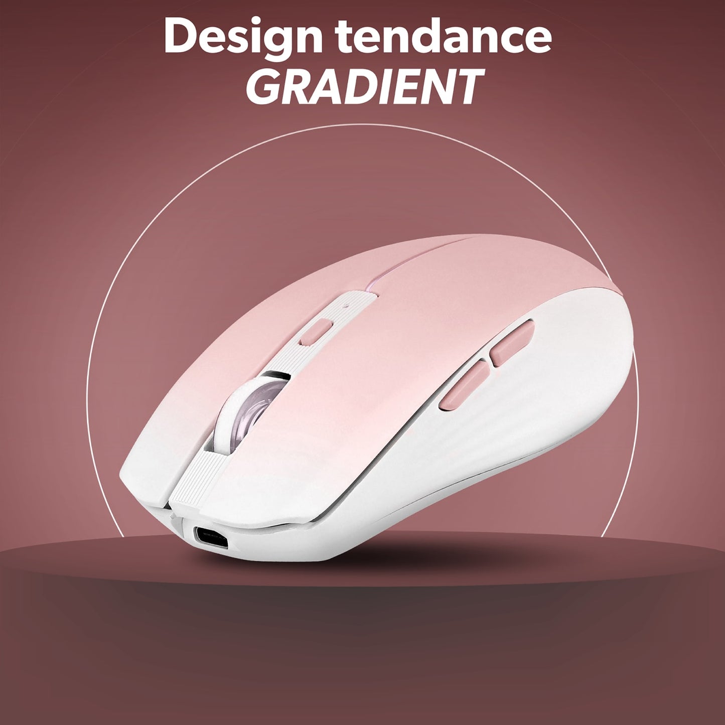TNB Souris colorée rechargeable DUAL CONNECT rose - GRADIENT