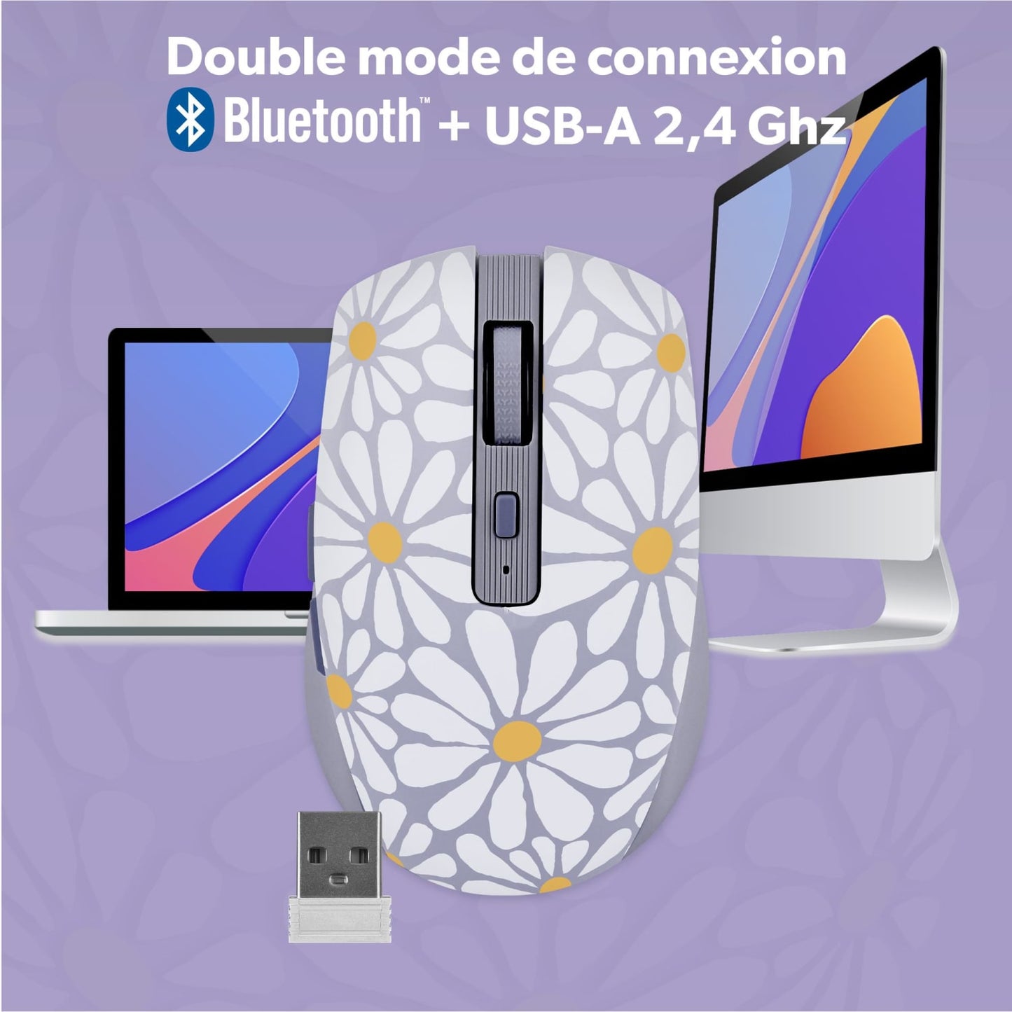 TNB Souris sans fil Bluetooth rechargeable - FLOWER EXCLUSIV