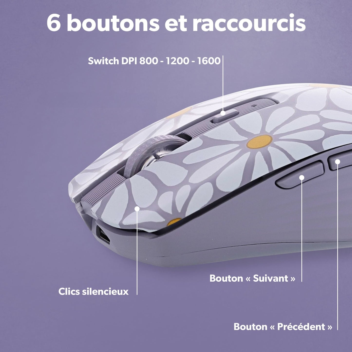 TNB Souris sans fil Bluetooth rechargeable - FLOWER EXCLUSIV