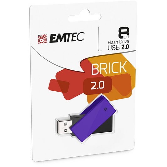 Clé USB Emtec C350 Brick 2.0 — 8&nbsp;GB — Violet