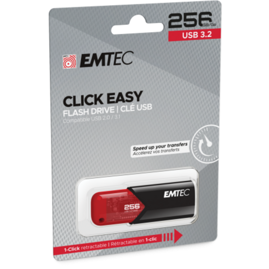 Clé USB EMTEC B110 Click Easy – 256 Go USB 3.2 Gen 2
